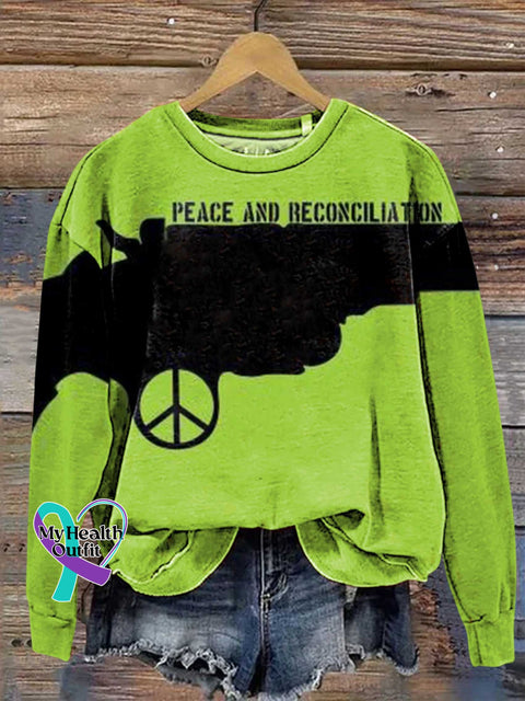 Retro Peace And Reconciliation Hippie Peace Sign Love And Casual Sweatshirt Multicolor / S