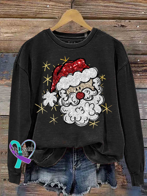 Santa Claus Christmas Casual Sweatshirt Black / S