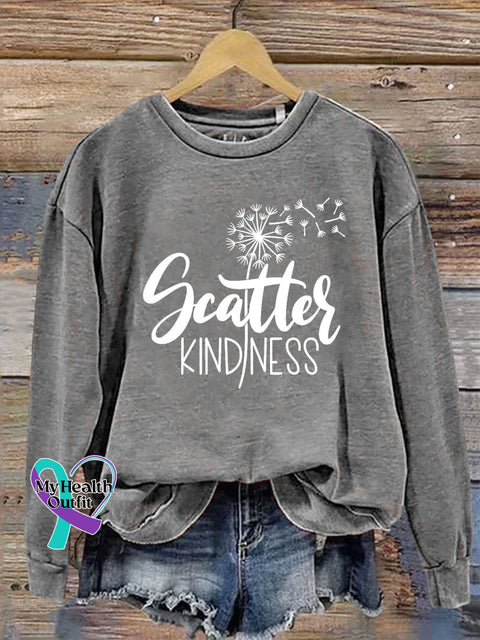 Scatter Kindness Dandelion Letter Casual Sweatshirt Grey / S