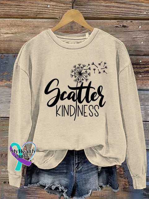 Scatter Kindness Dandelion Letter Casual Sweatshirt Sand / S