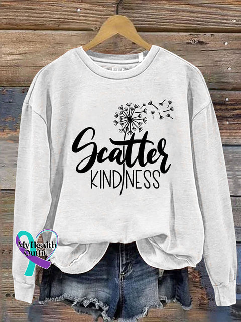 Scatter Kindness Dandelion Letter Casual Sweatshirt White / S