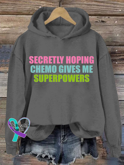 Secretly Hoping Breast Cancer Awareness Art Print Casual Sweatshirt Grey / S