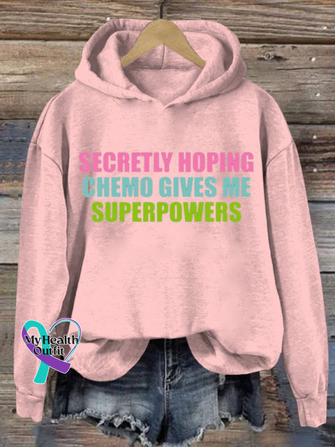 Secretly Hoping Breast Cancer Awareness Art Print Casual Sweatshirt Pink / S