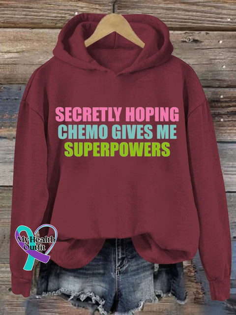 Secretly Hoping Breast Cancer Awareness Art Print Casual Sweatshirt Red / S