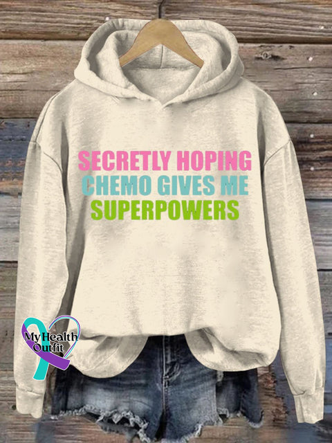 Secretly Hoping Breast Cancer Awareness Art Print Casual Sweatshirt Sand / S