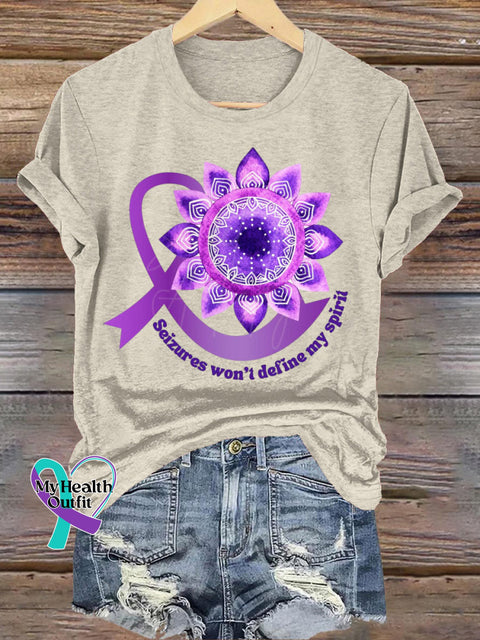 Seizures Won’t Define My Spirit Short Sleeve Casual t-Shirt Beige / S