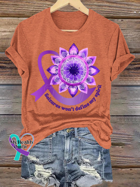 Seizures Won’t Define My Spirit Short Sleeve Casual t-Shirt Orange / S
