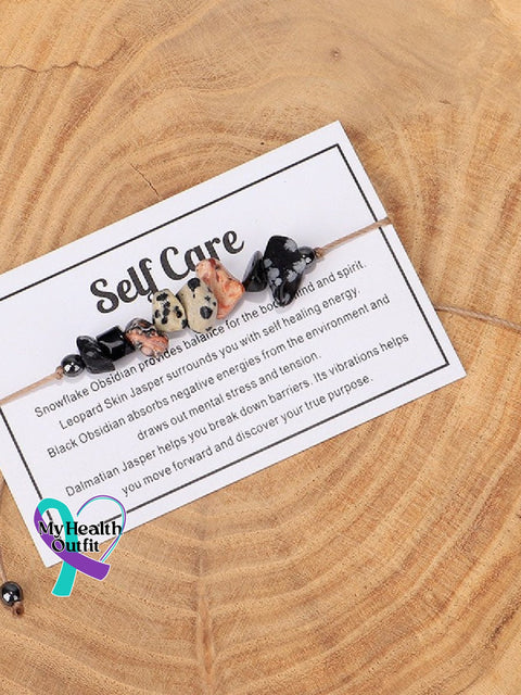 Self Care Stone Bead Set Meaning Gift Bracelet