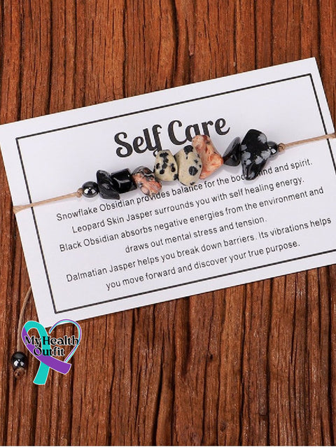 Self Care Stone Bead Set Meaning Gift Bracelet Multicolor / Onesize