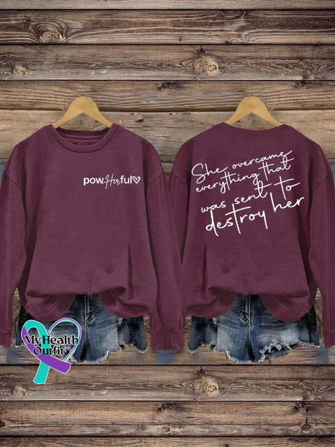 She Over Came Everything That Was Sent To Destroy Her Casual Sweatshirt Magenta / S