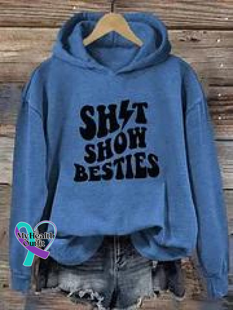Shitshow Besties Casual Hoodie Sweatshirt Blue / S