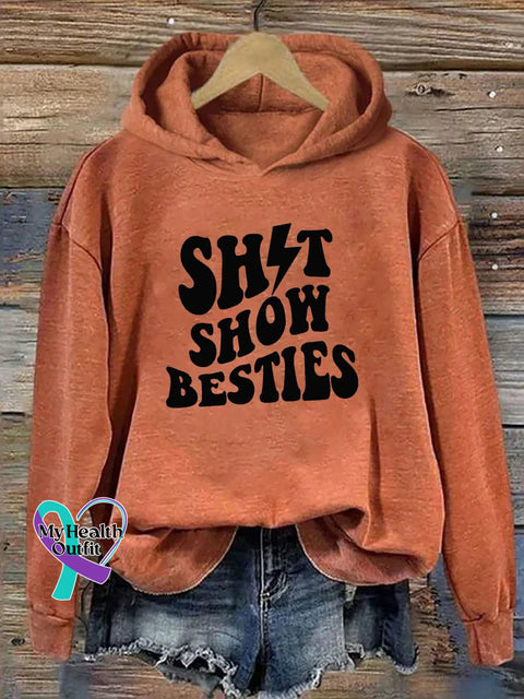 Shitshow Besties Casual Hoodie Sweatshirt Pumpkin Color / S