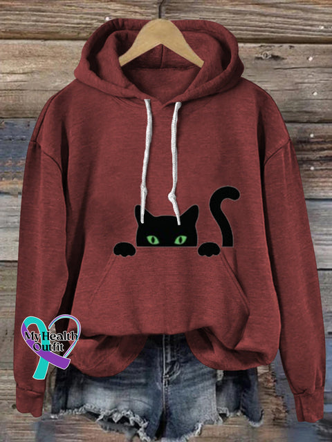 Shy Cat Casual Hoodie Claret / S