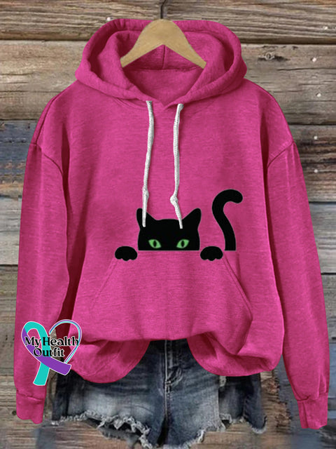 Shy Cat Casual Hoodie Rosered / S