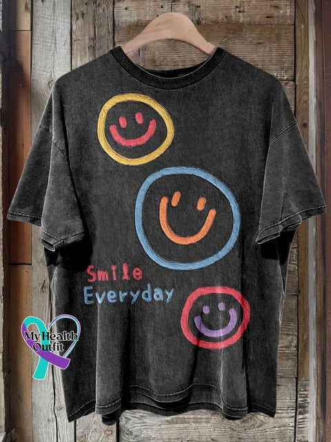 Smiley Face Love And Peace T-Shirt Multicolor / S