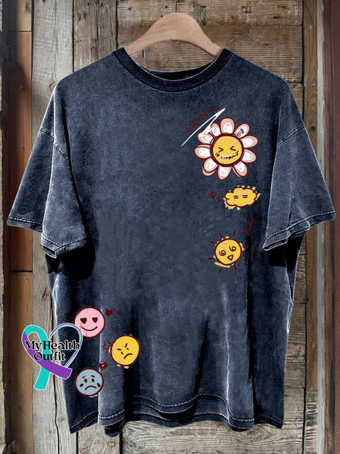 Smiley Face Mental Health Awareness T-Shirt Blue / S