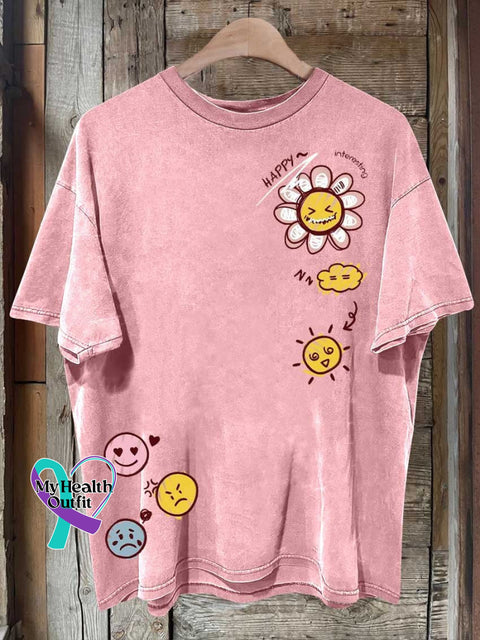Smiley Face Mental Health Awareness T-Shirt Pink / S