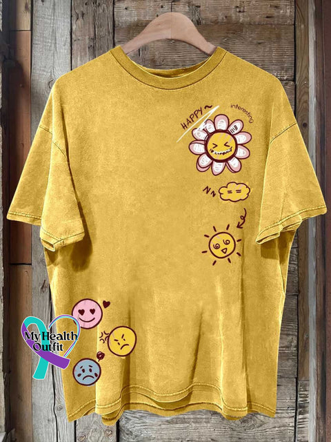 Smiley Face Mental Health Awareness T-Shirt Yellow / S