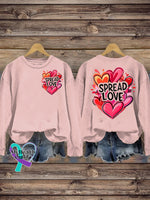 Spread Love Casual Crew Neck Sweatshirt Pink / S