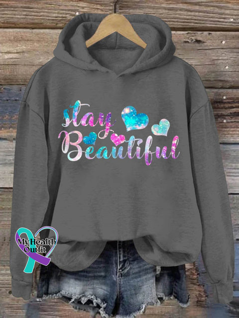 Stay Beautiful Art Pattern Print Casual Sweatshirt Grey / S