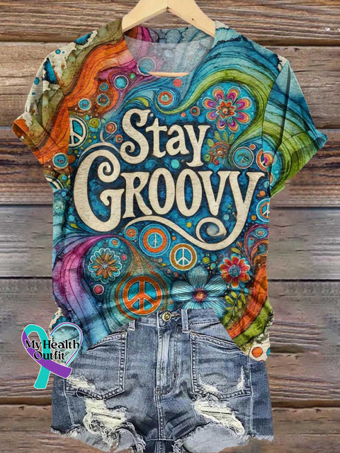 Stay GROOVY Peace Sign T-shirt Multicolor / S