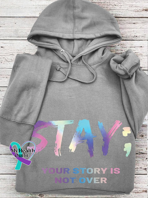 Stay Your Story Is Not Over Casual Hoodie Grey / S