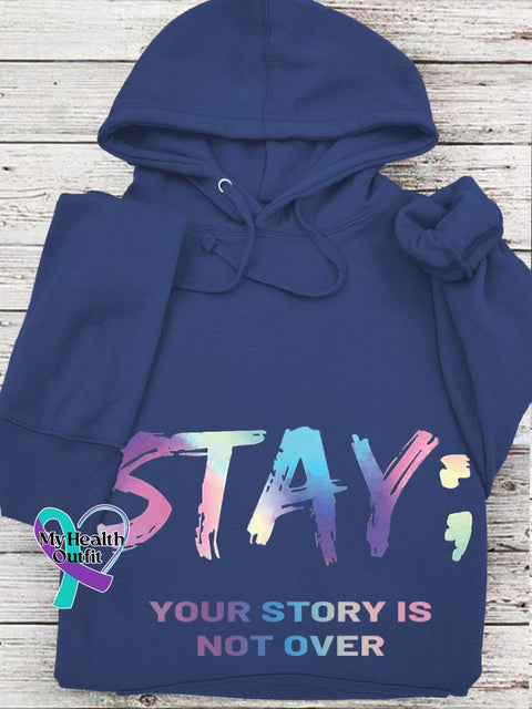 Stay Your Story Is Not Over Casual Hoodie Navy / S