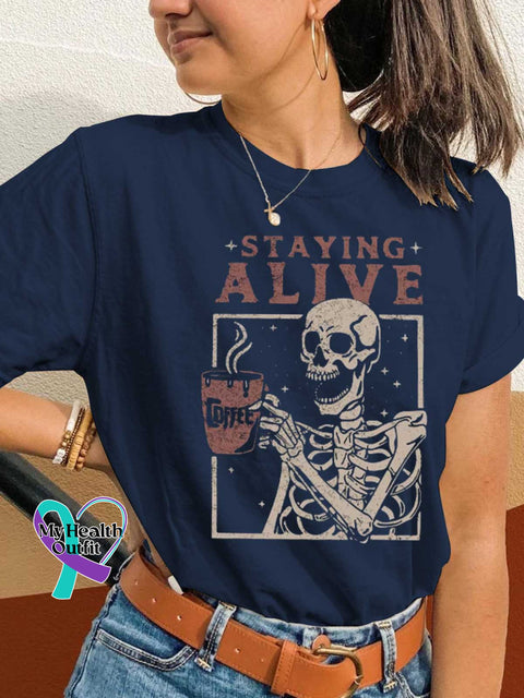 STAYING ALIVE T-shirt Blue / S