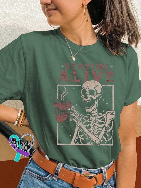 STAYING ALIVE T-shirt Green / S