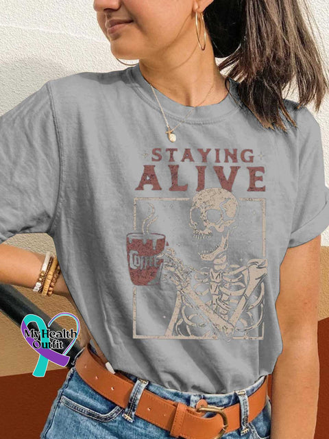 STAYING ALIVE T-shirt Grey / S