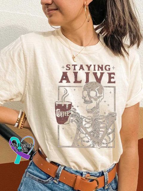 STAYING ALIVE T-shirt Sand / S