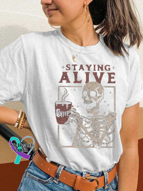 STAYING ALIVE T-shirt White / S