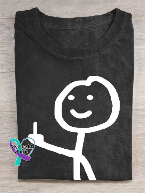Stickman Giving Middle Finger-1 T-Shirt Black / S