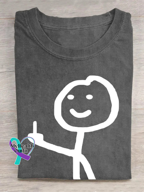 Stickman Giving Middle Finger-1 T-Shirt Dark Grey / S