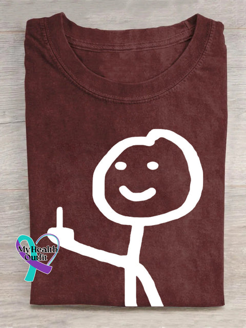 Stickman Giving Middle Finger-1 T-Shirt Maroon / S