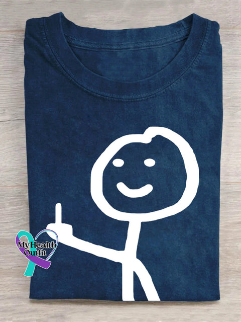 Stickman Giving Middle Finger-1 T-Shirt Navy Blue / S