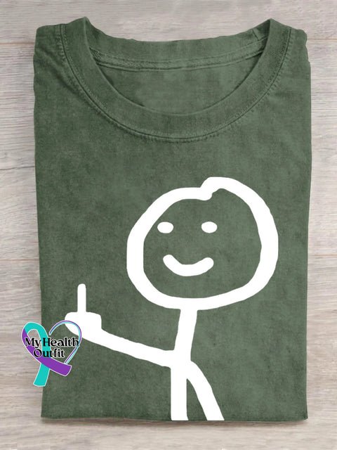 Stickman Giving Middle Finger-1 T-Shirt Olive / S