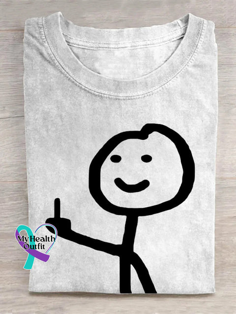 Stickman Giving Middle Finger-1 T-Shirt White / S