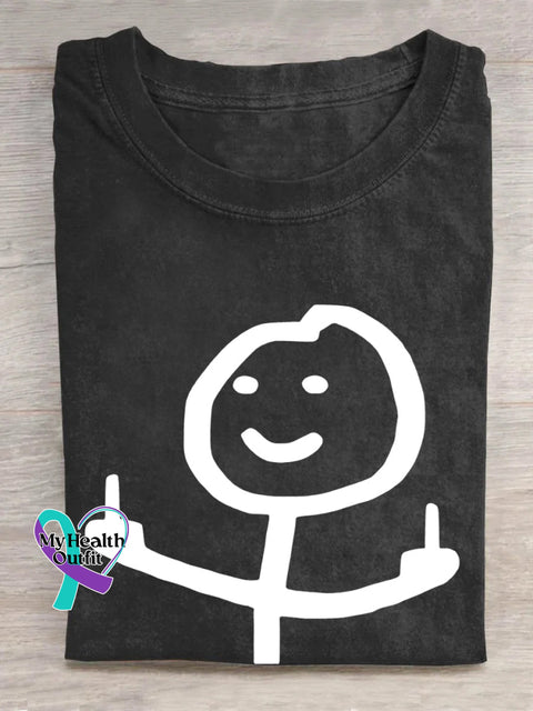 Stickman Giving Middle Finger T-Shirt Black / S
