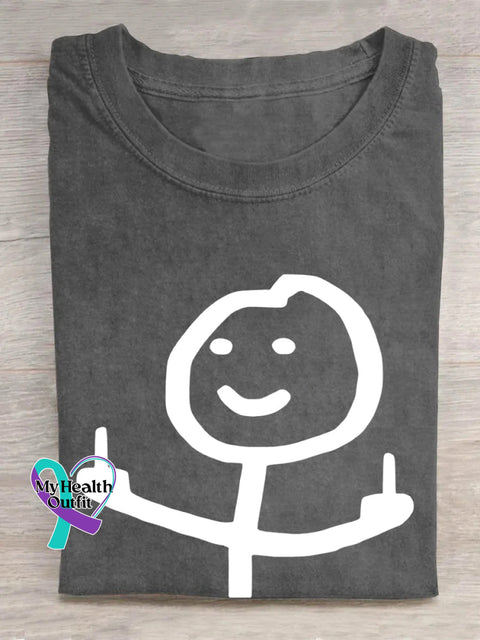 Stickman Giving Middle Finger T-Shirt Dark Grey / S