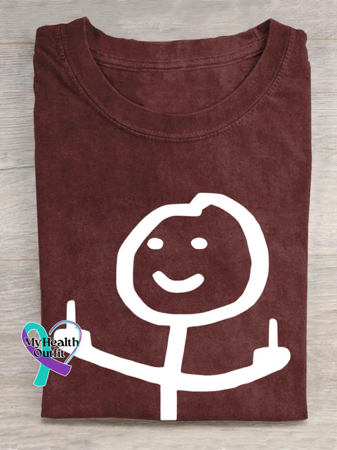 Stickman Giving Middle Finger T-Shirt Maroon / S