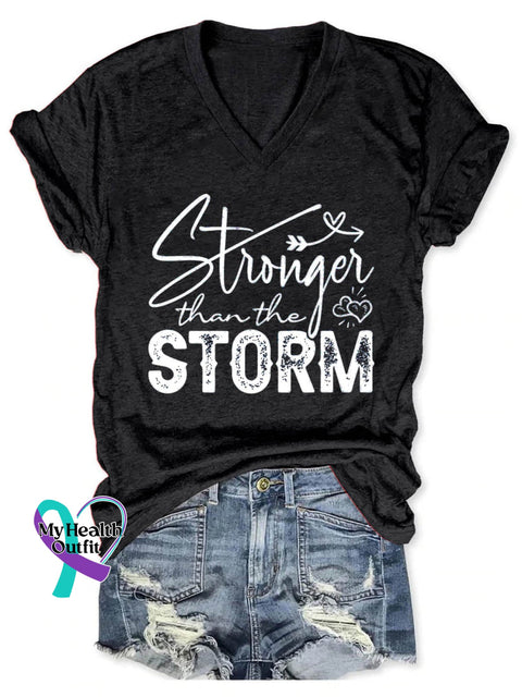 Stronger Than The Storm Art Casual T-Shirt Black / S