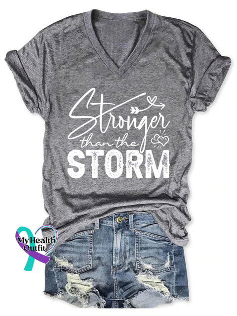 Stronger Than The Storm Art Casual T-Shirt Grey / S