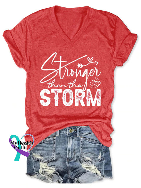 Stronger Than The Storm Art Casual T-Shirt Red / S