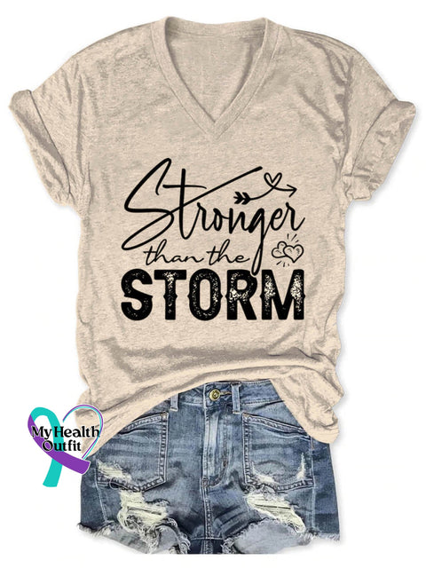 Stronger Than The Storm Art Casual T-Shirt Sand / S