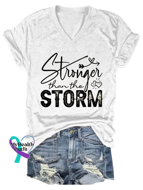 Stronger Than The Storm Art Casual T-Shirt White / S