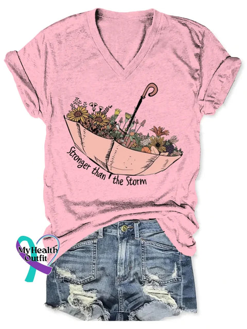 Stronger Than The Storm Art Print Casual Hoodie Sweatshirt Pink / S