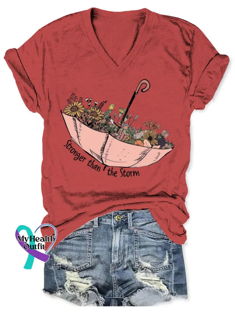 Stronger Than The Storm Art Print Casual Hoodie Sweatshirt Red / S