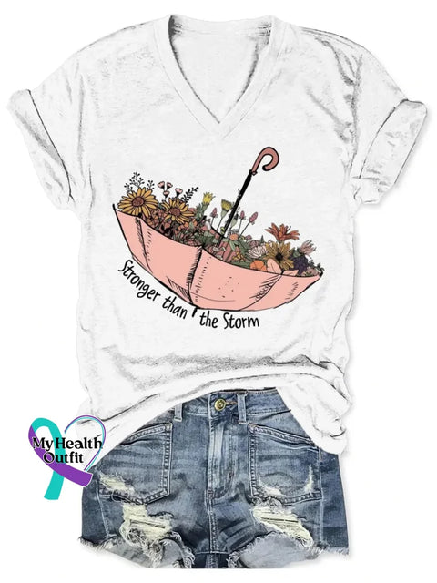 Stronger Than The Storm Art Print Casual Hoodie Sweatshirt White / S