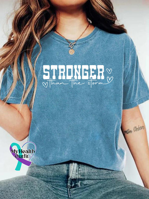 Stronger Than The Storm Art T-shirt Blue / S